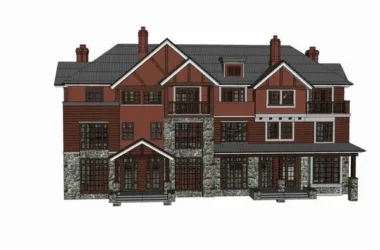 Classical Twin Villa 3D Model in SketchUp-BIM WORLD
