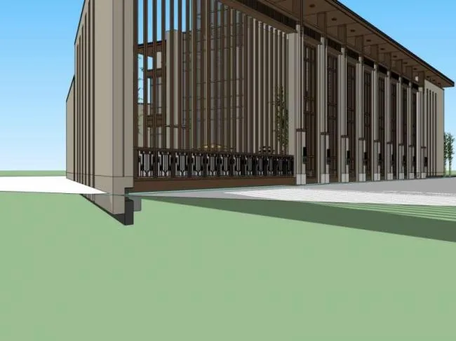 Sketchup Residential Model | Multi story Sales Office, Modern Chinese Style