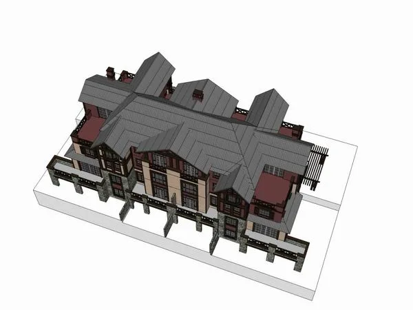 Sketchup Villa Model | Townhouse, Classical Style