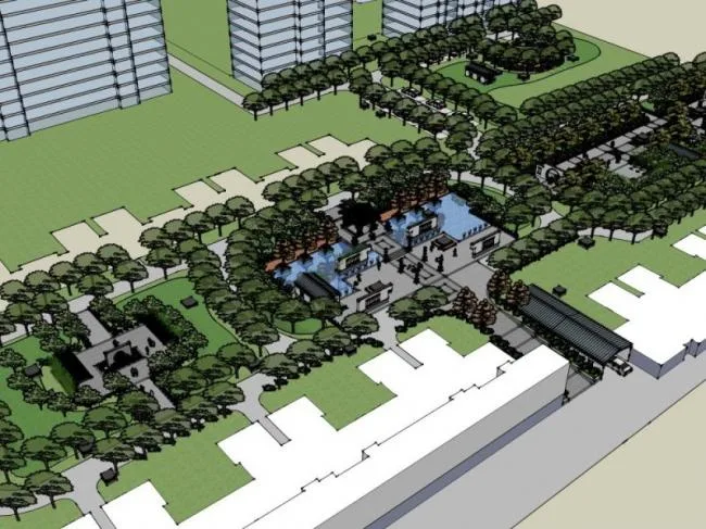Sketchup Landscape Model | Residential Community Landscape, Chinese Style