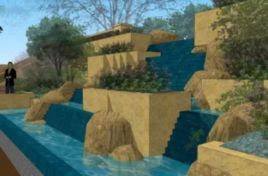 Classical Waterfront Landscape Design in SketchUp-BIM WORLD