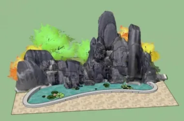SketchUp Materials for Rockery Landscape Sculpture Models-BIM WORLD