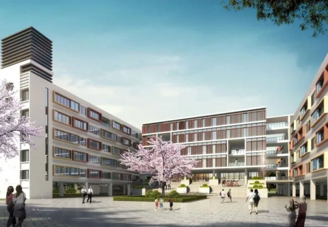 Sketchup School Model | Multi story Elementary School, Campus Educational Architecture, Modern Style