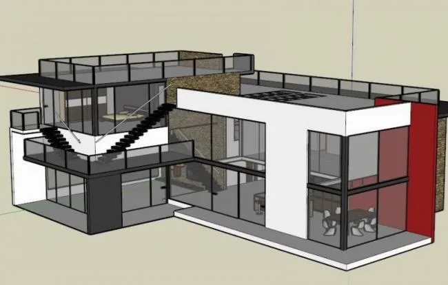 Sketchup Villa Model | Solo Villa, Modern Style