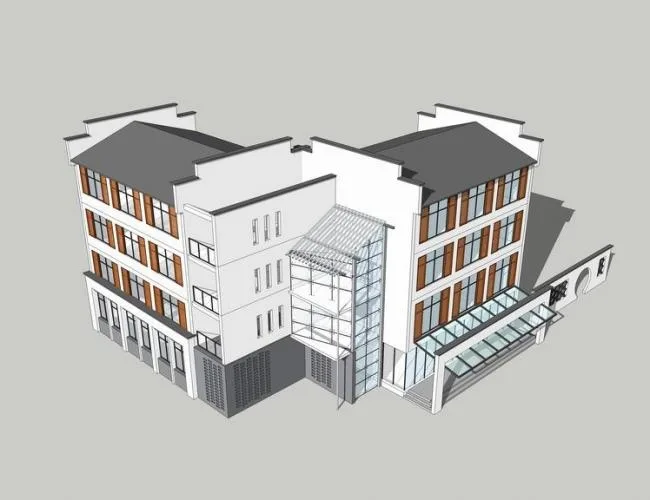 Sketchup Residential Model | Multi story Rural Self built Houses, Multi story Residences, Residential Buildings, Chinese Style