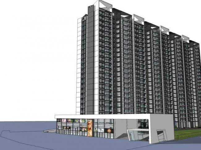 Sketchup Residential Model | High rise Residential Buildings, Modern Style
