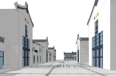 SketchUp Business Model: Designing a Multi-Story Hakka Commercial Street with Traditional Chinese Style-BIM WORLD