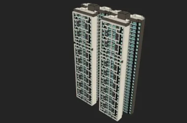 Modern 30-Story High-Rise Residential Building SketchUp Model-BIM WORLD