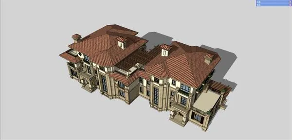 Sketchup Villa Model | Twin Villa, Classical Style