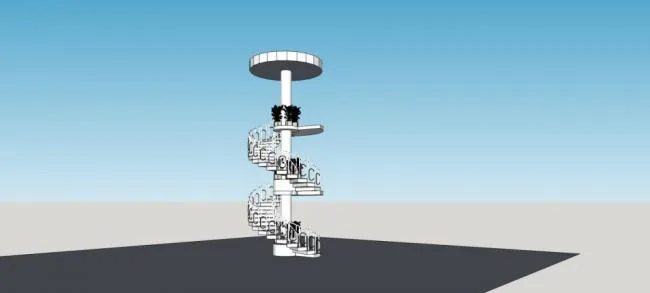 Sketchup Material Model | Rotating Stairs, Components, Materials