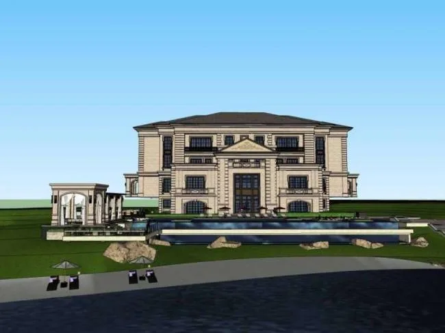 Sketchup Residential Model | Multi story Sales Office, Residential, French Classical Style