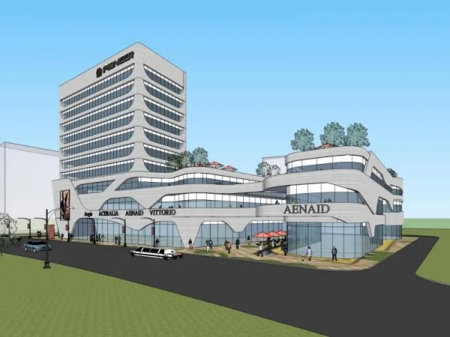 SketchUp Complex Model: Multi-Story Modern Commercial Complex and Hotel