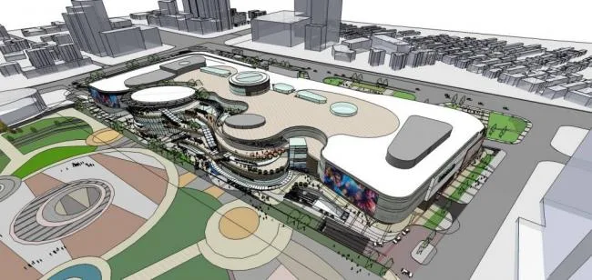 Sketchup Business Model | Beer City Commercial Plaza, Multi story Shopping Mall, Modern Style