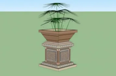 SketchUp Material Model: European-Style Flowerpot, Flower Bowl, and Landscape Sculpture Components-BIM WORLD
