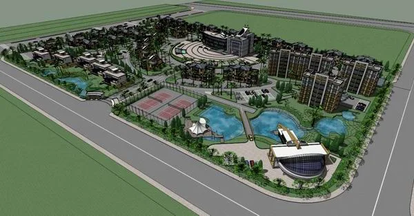 SketchUp Residential Model: Modern Multi-Story Low-Density Housing Design