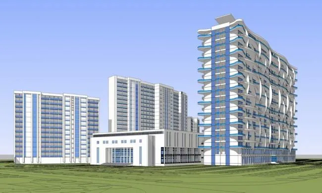 SketchUp Office Model: Modern High-Rise Office Building, Courthouse, and Residential Design