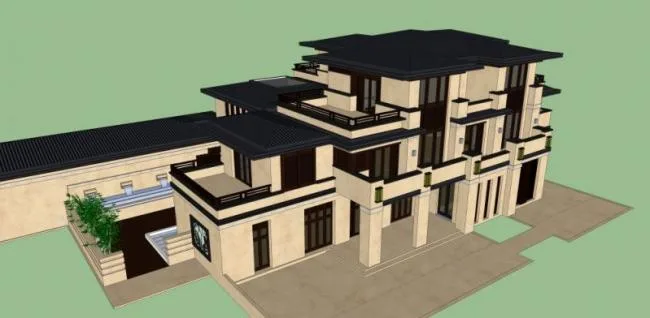 Sketchup Business Model | Multi Story Clubhouse, Modern Style