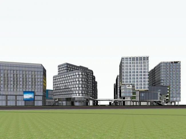 Sketchup Complex Model | High rise Commercial Complex, Office, Modern Style