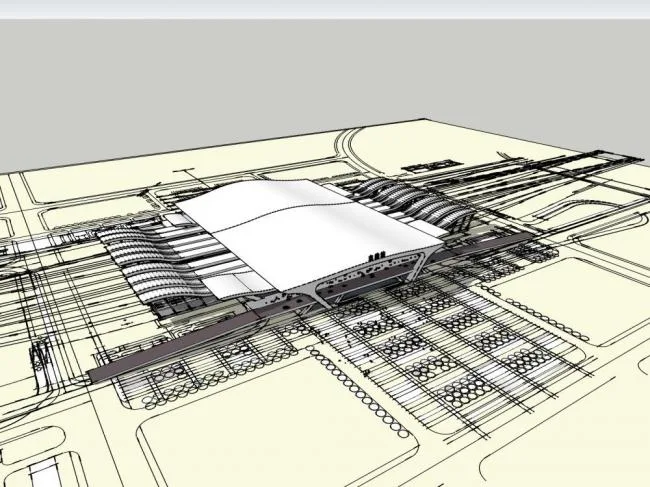 Sketchup Station Road and Bridge | Multi story High speed Railway Station, Transportation Architecture, Municipal Facilities, Modern Style