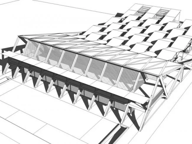 Sketchup Station Road Bridge | Multi story Bus Station, Modern Style
