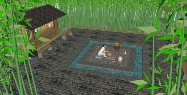 Sketchup Landscape Model | Landscape Design, Courtyard Landscape, Chinese Style
