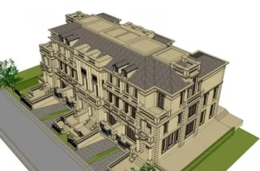 French Classical Style Row Villa Model in SketchUp-BIM WORLD