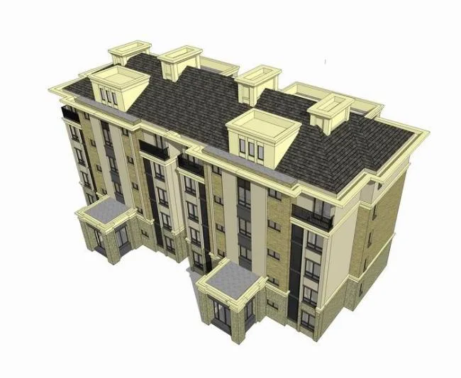 Sketchup Residential Model | French style Multi story Residence, Classical Style, Residential Architecture
