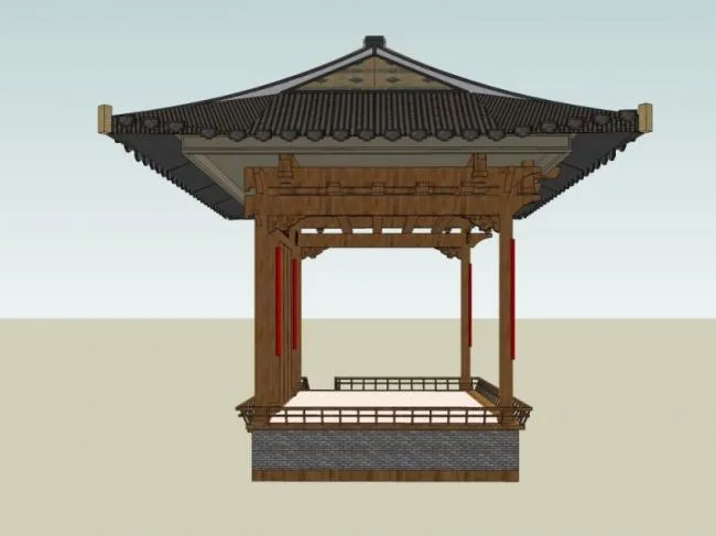 Sketchup Sketch Model | Pavilion, Chinese Style, Sketch