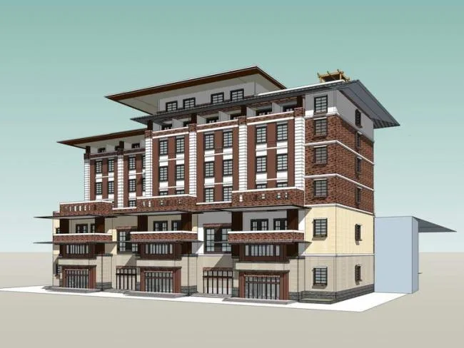 Sketchup Hotel Model | Multi story Hotel, Modern Style