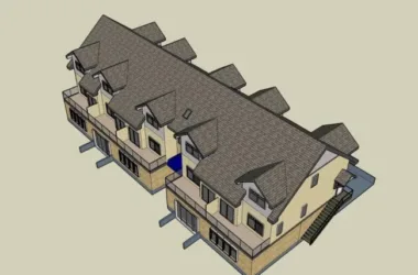 SketchUp Residential Model: Multi-Story Classical Style Clubhouse-BIM WORLD