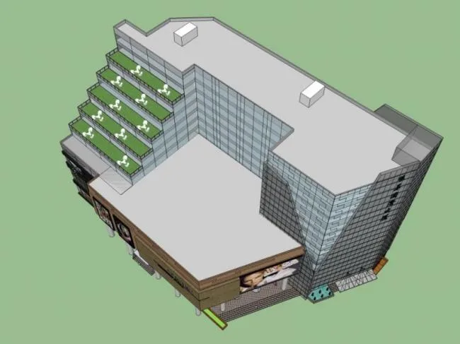 Sketchup Complex Model | Multi story Commercial Complex, Residential, Office, Modern Style