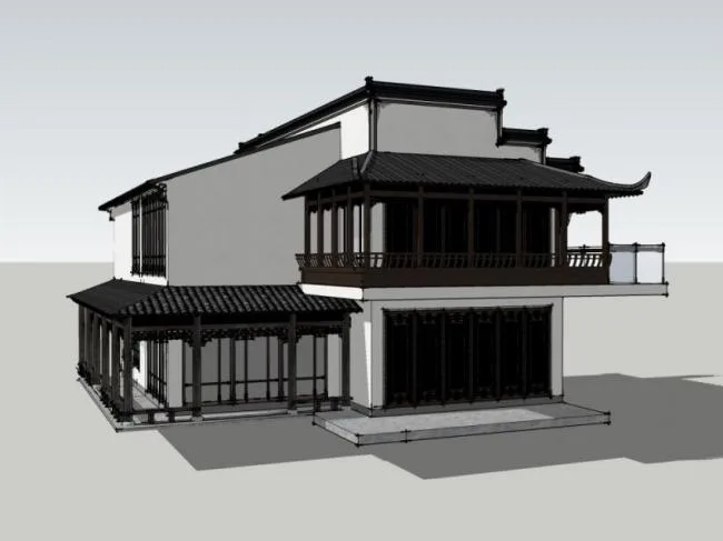 Sketchup Villa Model | Solo Villa, Chinese Style