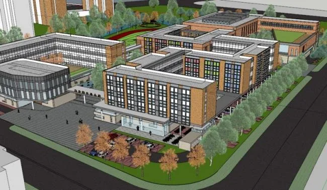 Sketchup School Model | Multi story Elementary School, Campus Educational Architecture, Modern Style