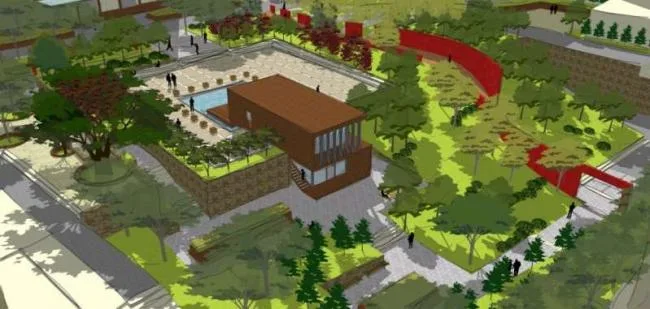 Modern Square Landscape Design in SketchUp