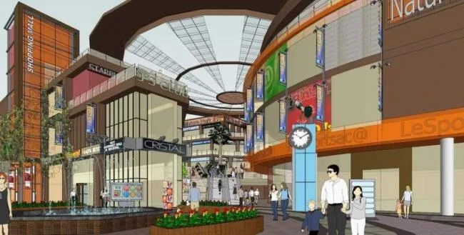 Sketchup Material Model | Multi story Commercial Street, Modern Style