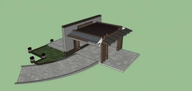 Sketchup Material Model | Components, Door Head, Entrance, Chinese Style, Gate