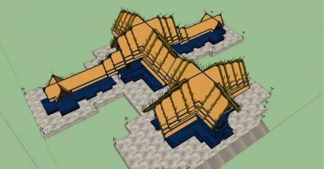 Sketchup Villa Model | Southeast Asian Pavilion, First Floor