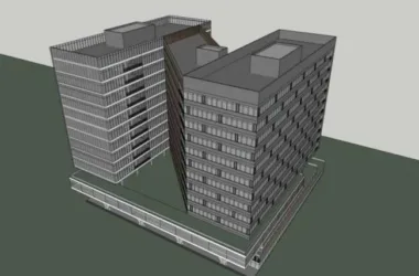 Modern High-Rise Office Building Model in SketchUp-BIM WORLD