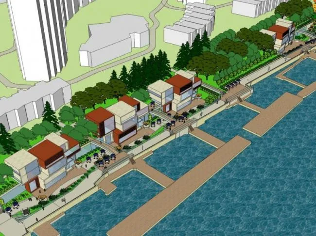 Sketchup Landscape Model | Waterfront Landscape, Modern Style