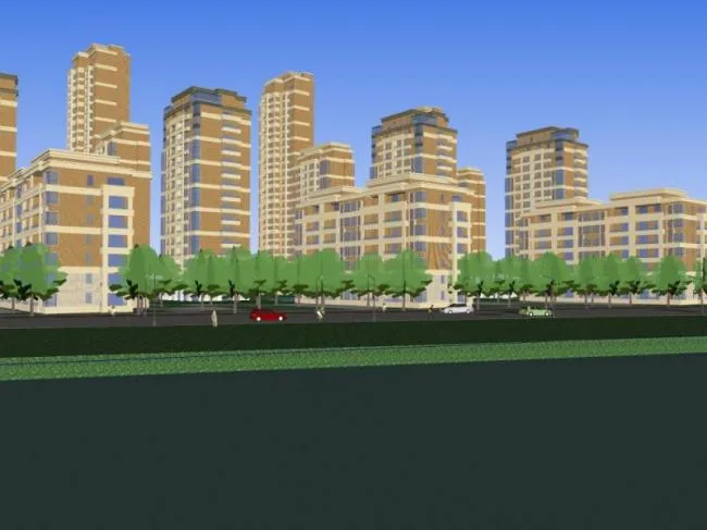 Modern High-Rise Residential Building Model in SketchUp