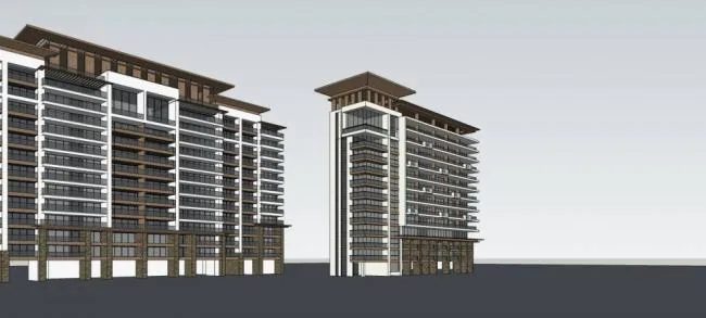 Sketchup Residential Model | High rise apartments, residential buildings, modern style