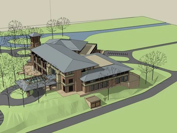 Sketchup Business Model | Multi story Golf Club, Leisure Business, Classical Style