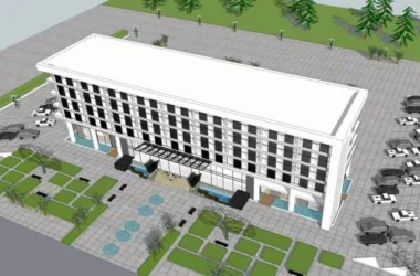 Modern Multi-Story Township Office Building Model in SketchUp-BIM WORLD