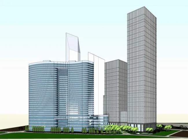 Modern High-Rise Office Building Model in SketchUp