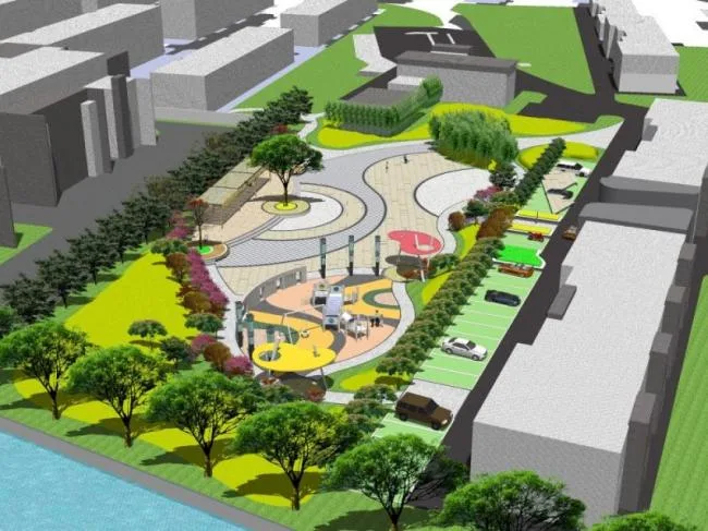 Sketchup Landscape Model | Park Landscape, Modern Style