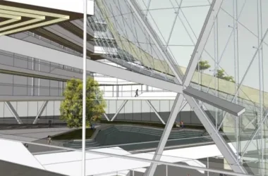 Modern Multi-Story Office Building Model in SketchUp-BIM WORLD