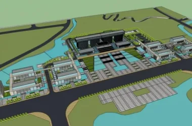 Modern Multi-Story Office Building Model in SketchUp-BIM WORLD