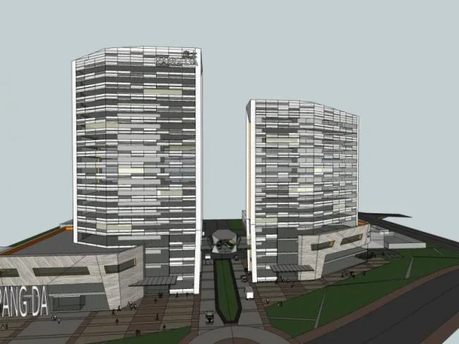 Sketchup Complex Model | Multi story Commercial Complex, Residential, Hotel, Office, Modern Style