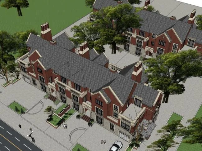 Sketchup Villa Model | Multi row Villa, Modern Style