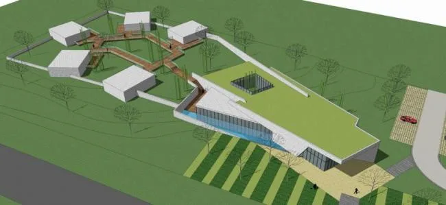 Sketchup Cultural Model | Multi story Park Architecture, Modern Style
